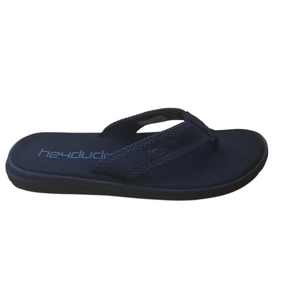 Hey Dude Mens Sami Sox Black Flip Flop Sandal - Picture 2 of 11